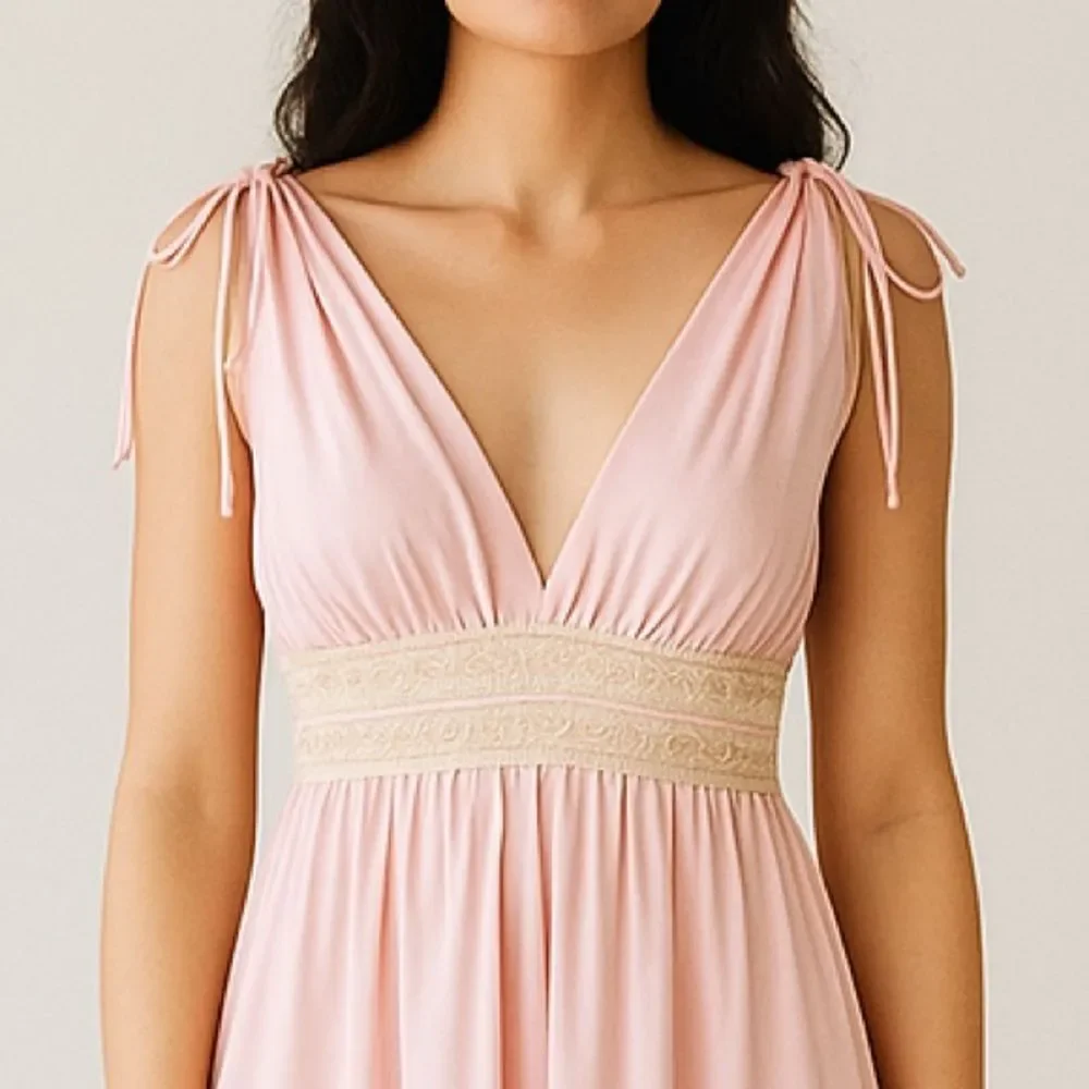 Vintage Ter-She Pink Nylon Lace Empire Maxi Nightgown 1680 Small 1970s NWT NEW - Picture 4 of 12